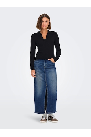 Only Onlayoe Hw Front Slit Kadın Denim Etek 15311569-19435 001