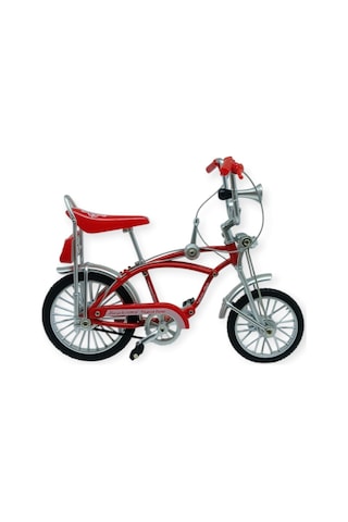 Model Araçlar -1:8 Metal Retro Pinokyo Bisiklet - Die -cast 17 Cm - Kırmızı Lisinya Çok Renkli