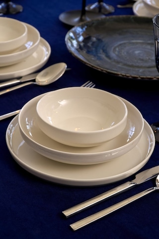 Heda Porselen Rüya Kırık Beyaz 18 Parça 6 Kişilik Porselen Yemek Takımı