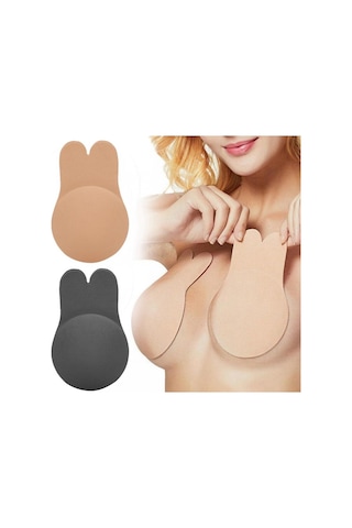 Talay_Bilgisayar Kadın Ten Renk Tavşan Sütyen Straplez Backless Sütyen Meme