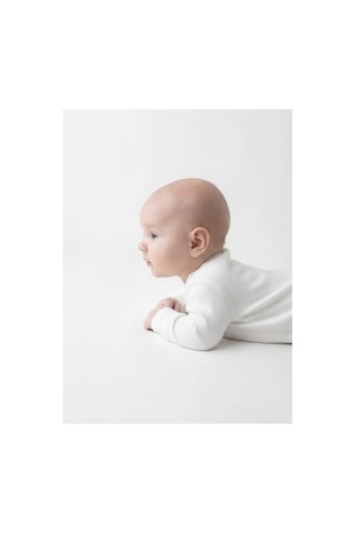 Gülerçocuk Unisex Bebek Çıtçıtlı Düz Beyaz Uzun Kollu Pamuklu Bebek Tulum Yenidoğan Beyaz Beyaz