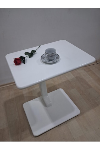Ufo C 90639 Dikdörtgen Sehpa Mdf Parlak Beyaz Koltuk Altı Tekerlekli El Yapım Beyaz