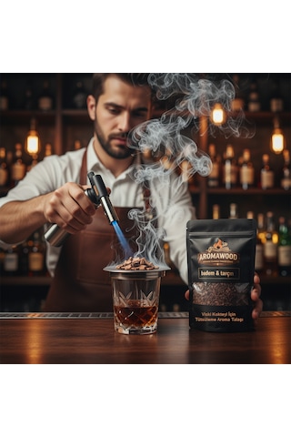 Viski & Kokteyl İçin Badem Ağacı & Tarçın Özü Tütsüleme Aroma Talaşı