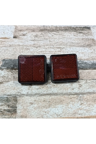 Reflektör Kırmızı 2'li Takım Kare En Boy 4cm