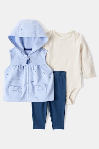 Kız Bebek Yelekli Set Ctr-1t268310 Mavi