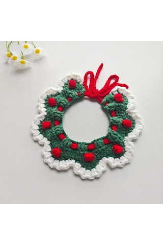 Elmpaly L Noelli Yılbaşı Kedi Tasması Santa Şapka Geyik Boynuzlu Yumuşak Kürklü Yeşil Kırmızı Atkı Diğer