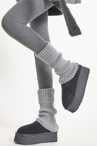 Ozzy Socks Original Premium Tozluk Akrilik Triko Örgü Leg Warmer Ayak Isıtıcı Gri Gri