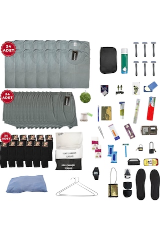 Havacı 24'lü Full Bedelli Askerlik Seti - Havacı Asker İç Çamaşırı - 115 Parça Askeri Ürün Çok Renkli