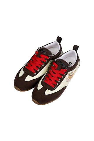 Kadın Vegan Deri Krem Sneakers - Warner Bros Looney Tunes Tom & Jerry Tasarım Çok Renkli