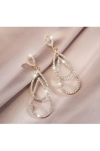 Girift Vintage Su Damlası Sallantılı Küpe Gri