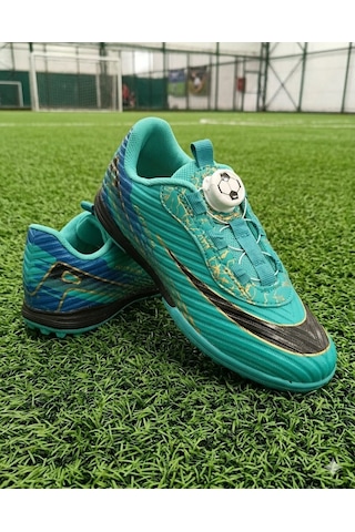 Papucumun Dünyası Mekanizma Bağcıklı Laliga Unisex Erkek Ve Kız Çocuk Halı Saha Ayakkabısı Turkuaz