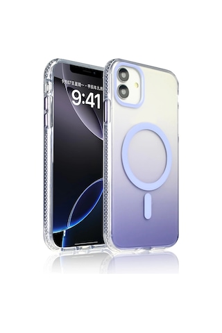 Apple Uyumlu iPhone 11 Kılıf M-safe Şarj Özellikli Transparan Renk Geçişli Zore Toros Kapak