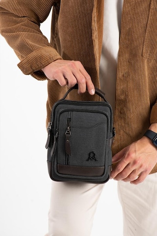 Kanvas Kumaş Erkek Postacı Çanta Omuz Çantası 20 12 Cm Çapraz Askılı Omuz Çantası Mega Çanta Antrasit