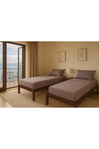 Doğal Masif Ahşap Butik Karyola Ceviz Renk Başlıksız 70x140