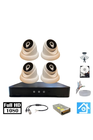 5mp Lens 1080p Dome 4 Kamera 250gb Hdd Güvenlik Kamerası Seti