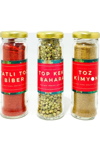 Guruyemiş Box Kimyon Top Kekik Tatlı Toz Biber 3'Lü Baharat Seti 100 G