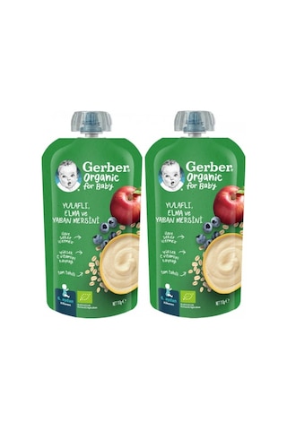Gerber Organic Yulaflı Elma Ve Yaban Mersini Püresi 110g X 2 Ad PKT.GERBER.026