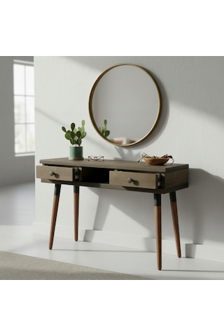 Mobenta Modest Entry Masif Ahşap Dresuar, 2 Çekmece & 1 Bölme - 120 Cm, Cv Ceviz