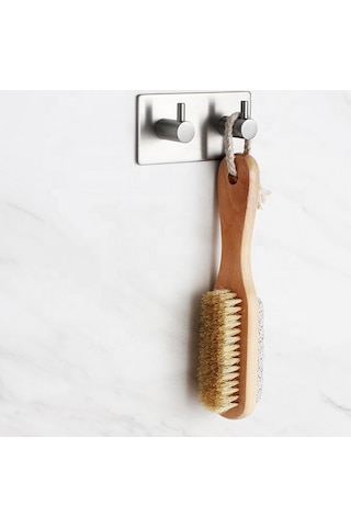 Deltahome Paslanmaz Çelik 2 Adet 2 Topuzlu Askılık Bornoz Askısı. Metalik