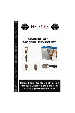 Delux Serisi Günlük Bakım Fön Fırçası Güzellik Seti 5 Başlıklı Air Saç Şekillendirici Set
