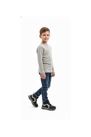 Siyah Erkek Çocuk Hakiki Deri Bot 237.f-485 Siyah