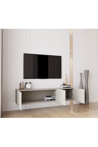 Capella Kumtaşı Rengi Mdf 3 Kapak Duvara Monte 140 Cm Tv Ünitesi