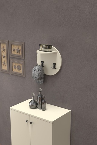 Askılık Duvar Elbise Askılığı Portmanto Üstü Kremm Diğer