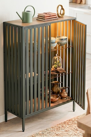 Esco - Siyah - Atlantik Çam Sunta - Şeffaf Cam - Ledli