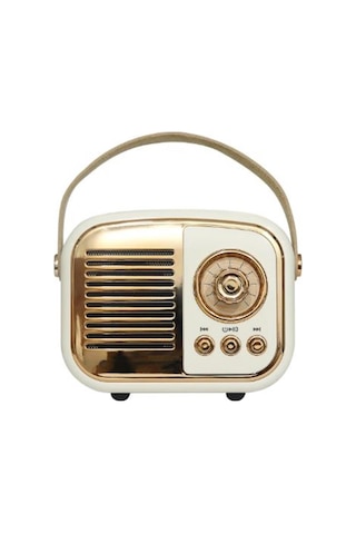 Mikado Md-24bt Echoes 3w 800mah Beyaz Usb+tf Kart+bluetooth Destekli Klasik Retro Müzik Kutusu