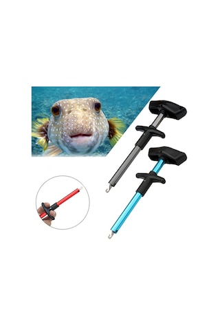 Alüminyum Alaşım Dekuplör T Şeklinde Balık Kancası Çıkarıcı Deniz Balıkçılığı Ekipmanı 24 X 7,5cm, Boyut:mavi