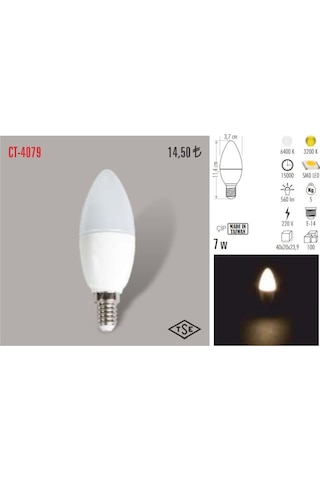 Cata Ct-4079 5 Adet 7W Buji Led Ampul Lamba (470942371)