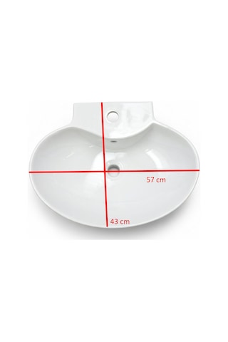 Bien - Harmony Tezgah Üstü Lavabo, Batarya Banklı, Taşma Delikli - Tlynn-802392 Beyaz