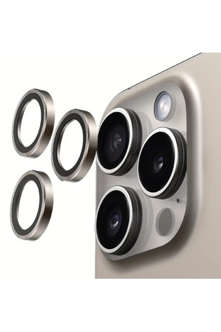 Iphone 15 Pro / 15 Pro Max Uyumlu Kamera Lens Koruyucu Silver