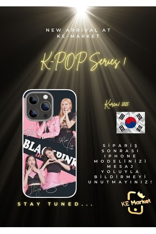 K pop Series Black Pink Apple Uyumlu iPhone Tüm Modellere Kılıf 678x111213141516 Plus