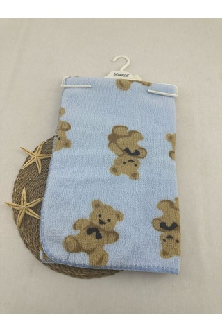 Ayı Desenli Velsoft Battaniye Mavi