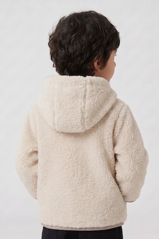 Wofim Kids Çocuk Kapüşonlu Peluş Mont Ekru