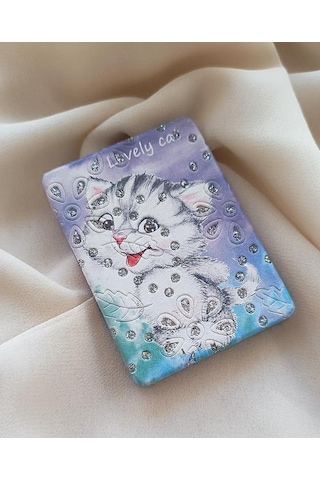 Ayna Makyaj Aynası Kedi Model Cep El Aynası Çanta Seyahat Taşınabilir Çok Renkli