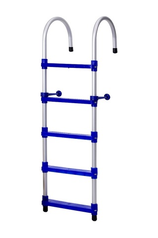 Hobi Store Portatif Tekne Merdiveni ( Mavi ) 3 Basamaklı