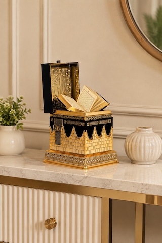 Lüks Gold Kâbe Tasarımlı Kur An-ı Kerim Seti 1