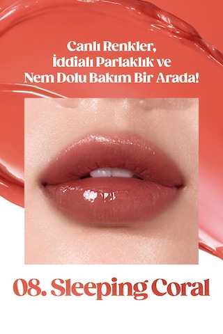 Yoğun Nemlendirme Sunan Vegan Dudak Balmı Perıpera Ink Mood Glowy Balm 8sleeping Coral Night Peri 8 18356741