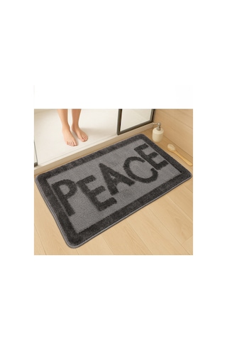 Doğal Kaymaz Taban Banyo Paspas Uzun Ömürlü Yumuşak Dokulu Su Emici Yıkanabilir Peace 60x100 Antrasit