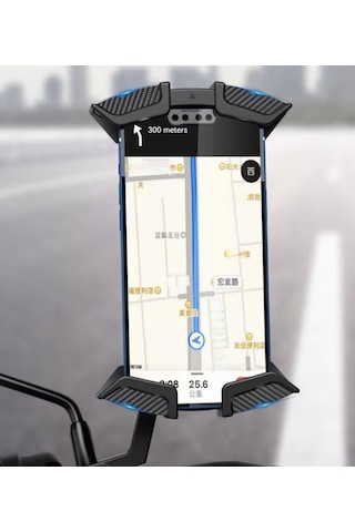 9010213981011 - Forza 250 İçin Karbon Darbe Emici Titreşim Engelleyici Motosiklet Telefon Tutucu Siyah