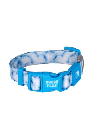 Swissplus Urban Paws Sky Marble Recycled Köpek Tasması - 25 Mm Beyaz - Mavi