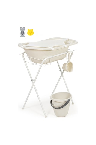 Babyjem Ayaklı Küvet Seti 7 Parça Kum Beji Çok Renkli