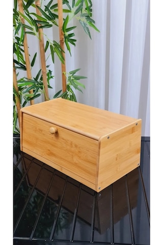 Bambu Ekmek Dolabı Kapaklı Ekmek Kutusu 7236 Ahşap
