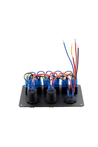 Sealux Switch Panel 6 Li 12V.Usb.Voltmetre 111X180Mm Mavi Ledli Mavi