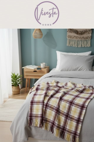 Scotch Battaniye 180 220 Cm Lüks, Yumuşacık Ve Sıcak Tutucu Konfor Battaniyesi Krem - Bordo