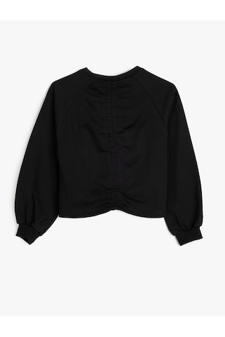 Koton Basic Sweatshirt Uzun Kollu Bisiklet Yaka Siyah 5wkg10196ak Siyah