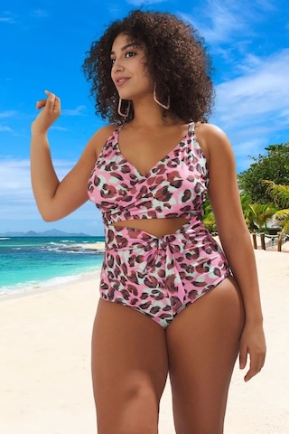 Ersefa Konforlu Plus Size Mayo Tasarım Büyük Beden Plaj Kıyafeti Tam Des Çok Renkli