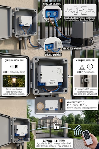 Relay Dc Kablosuz Akıllı Röle Kuru Kontak / Garaj Ve Kilit Modülü